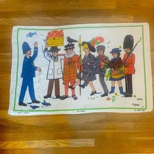 Vintage Made In Ireland All Pure Linen London Souvenir Tea Towel